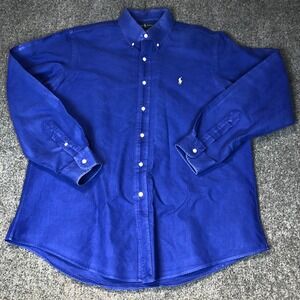 Ralph Lauren Mens Button Down Shirt Long Sleeve Custom Fit Blue XL